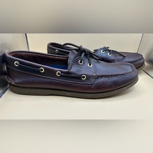 Sperry Top Sider Mens 11.5 M Dark Brown Leather Boat Shoes Great Condition